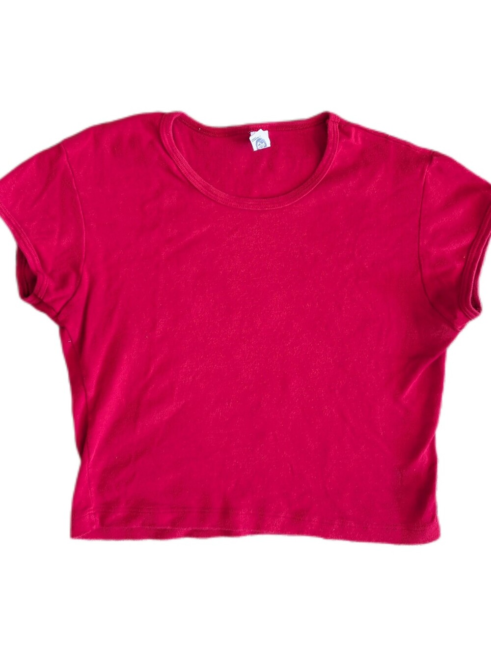 Los Angeles Apparel Red Cotton Baby Rib Crop Tee L